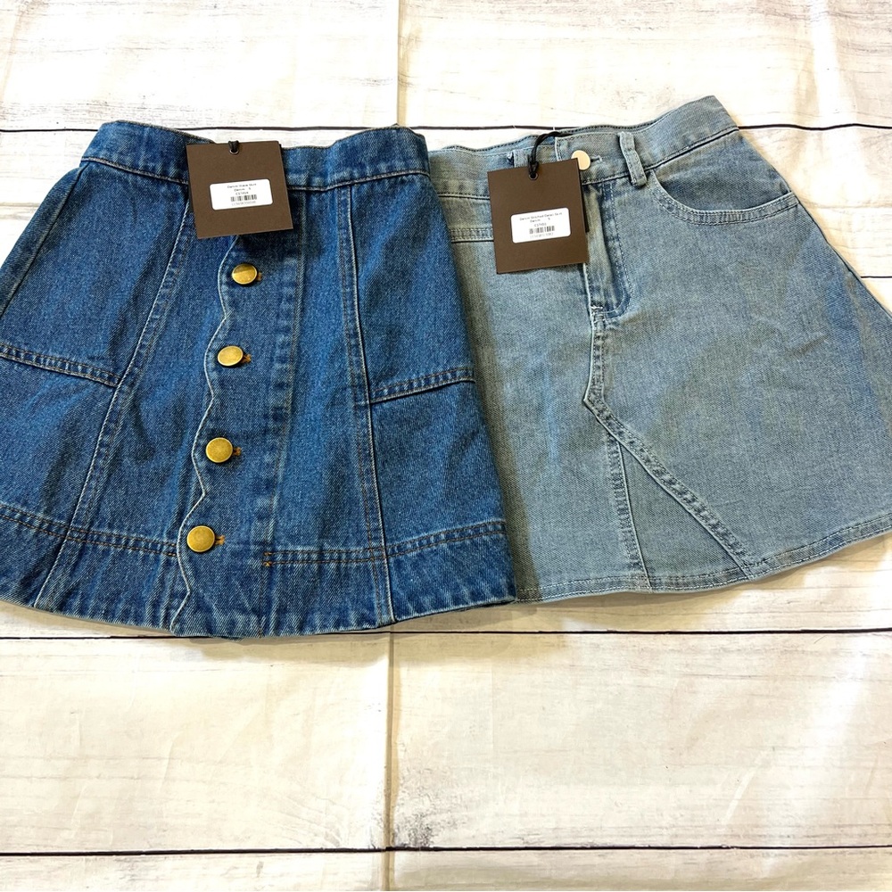 🆕 NWT BAMBOO Bundle of 2 Denim Skirts